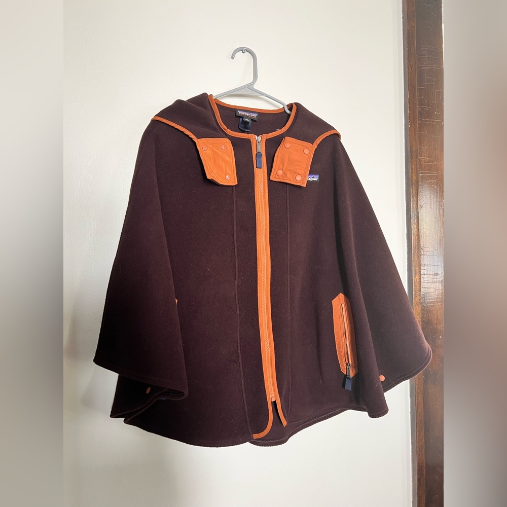 Patagonia Synchilla Brown Fleece Poncho Cape Size XS/S